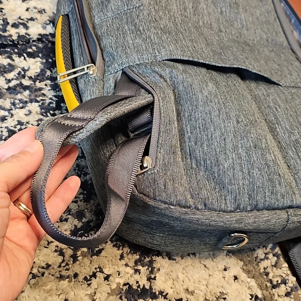 Gray Laptop Bag with Yellow Accents